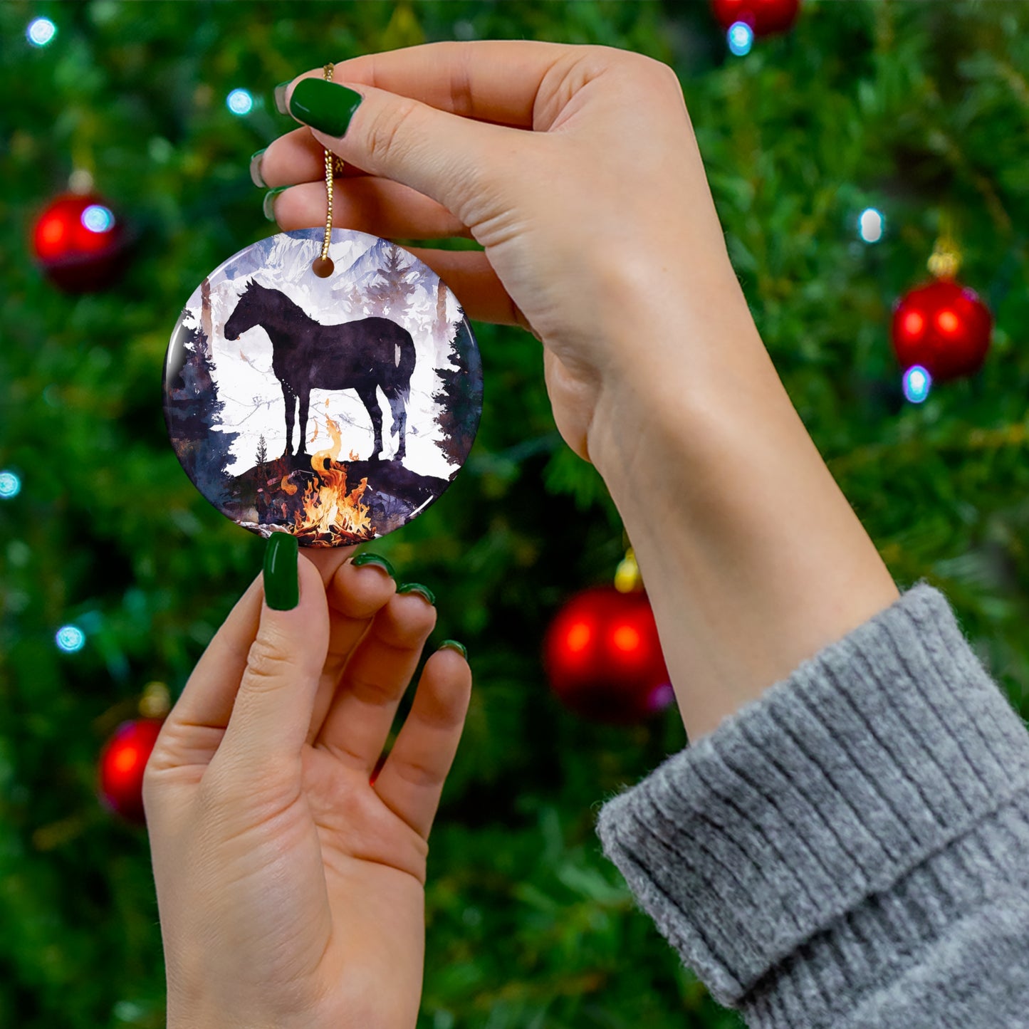 Campfire Spirit Ceramic Ornament