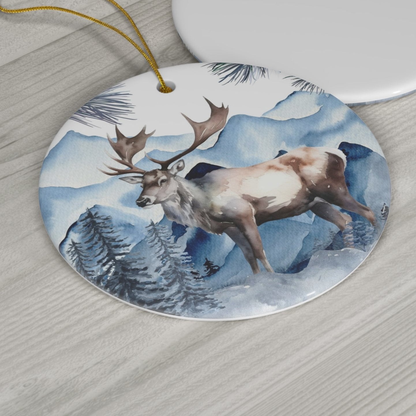 Mountain Hues Ceramic Ornament