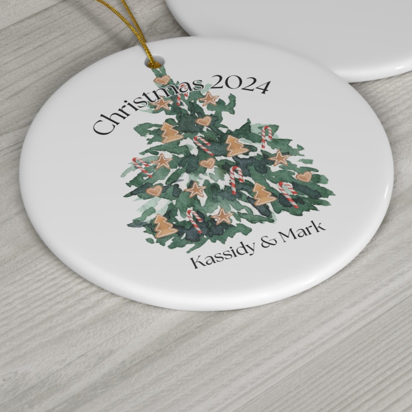 Gingerbread Tree Personalized Ceramic Ornament