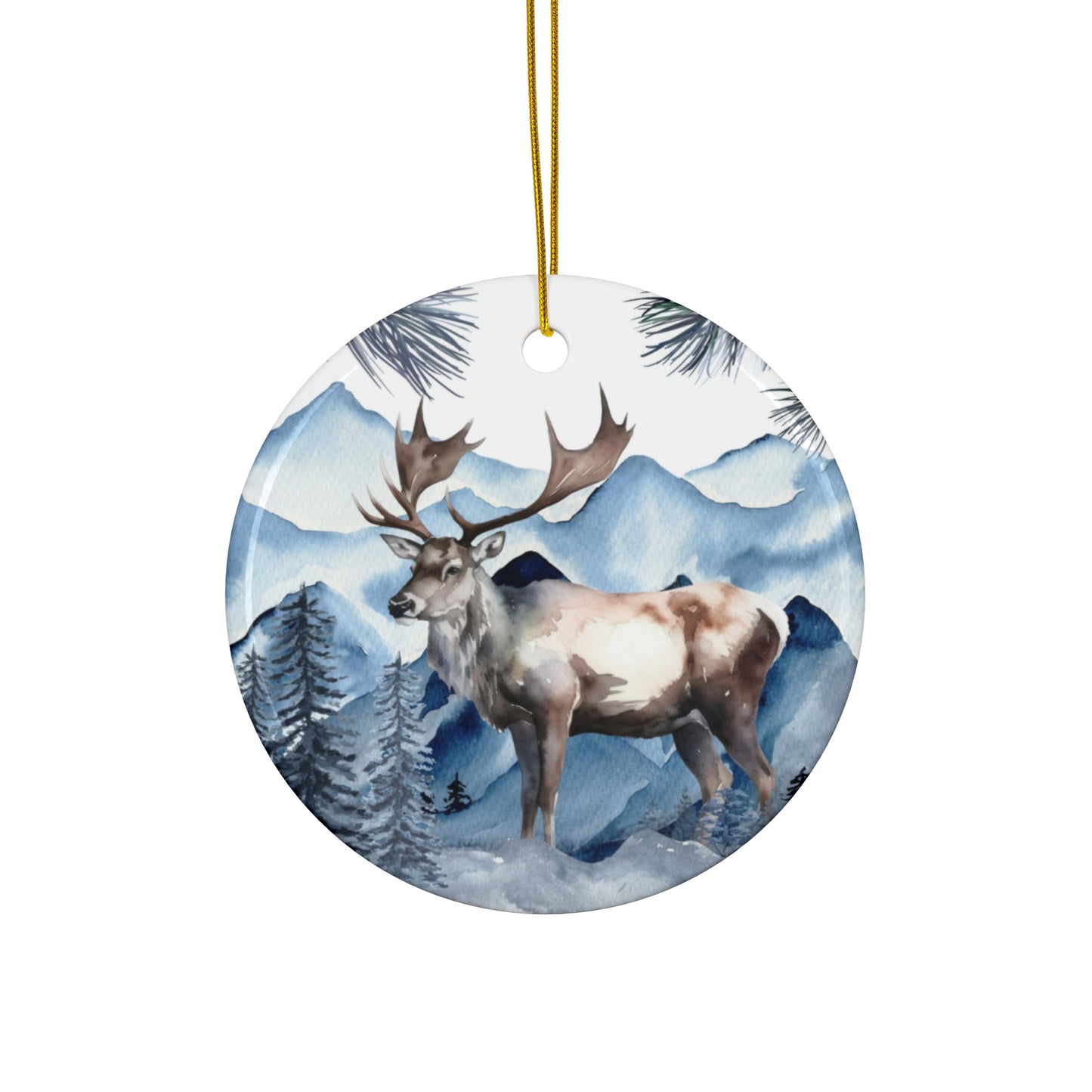 Mountain Hues Ceramic Ornament
