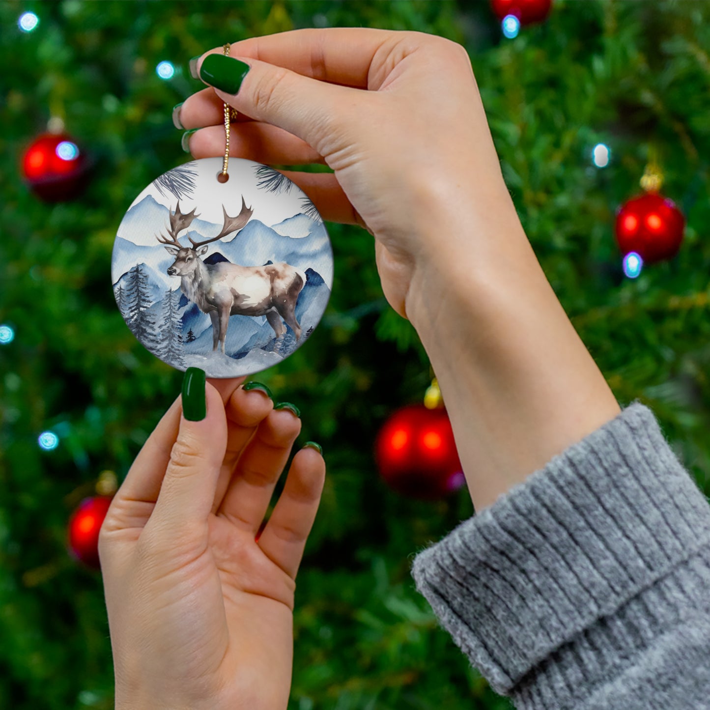 Mountain Hues Ceramic Ornament
