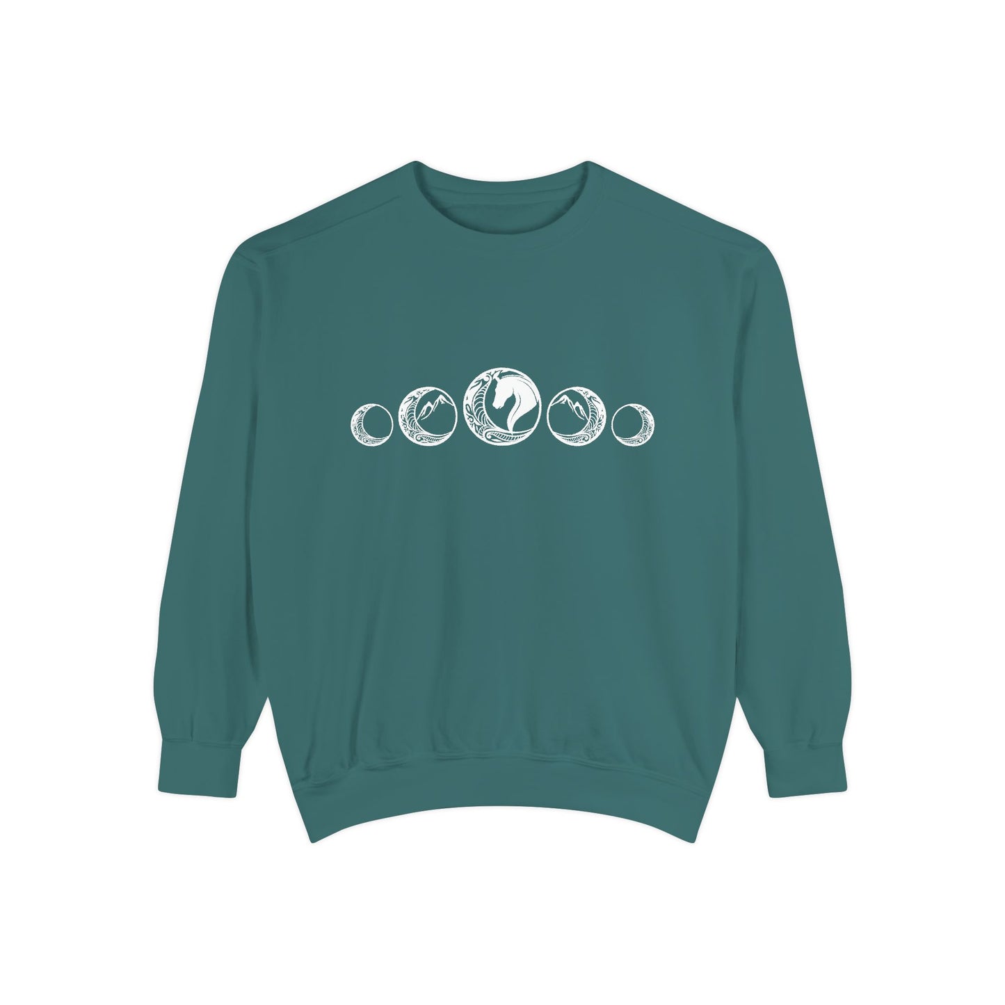 Horse Moon Unisex Garment-Dyed Sweatshirt