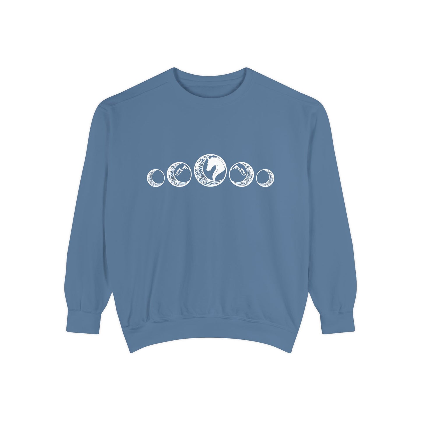 Horse Moon Unisex Garment-Dyed Sweatshirt