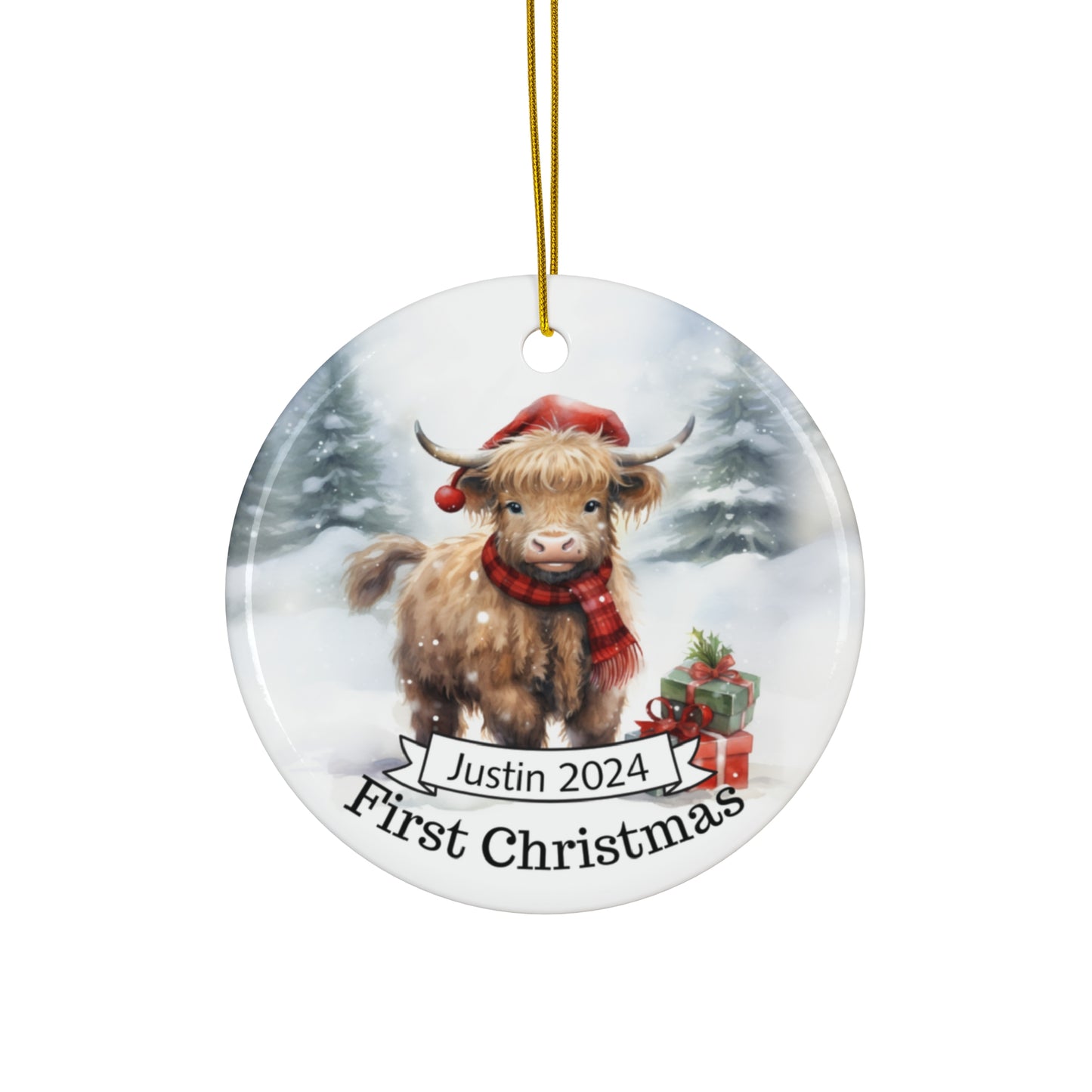 First Christmas Personalized Ceramic Ornament