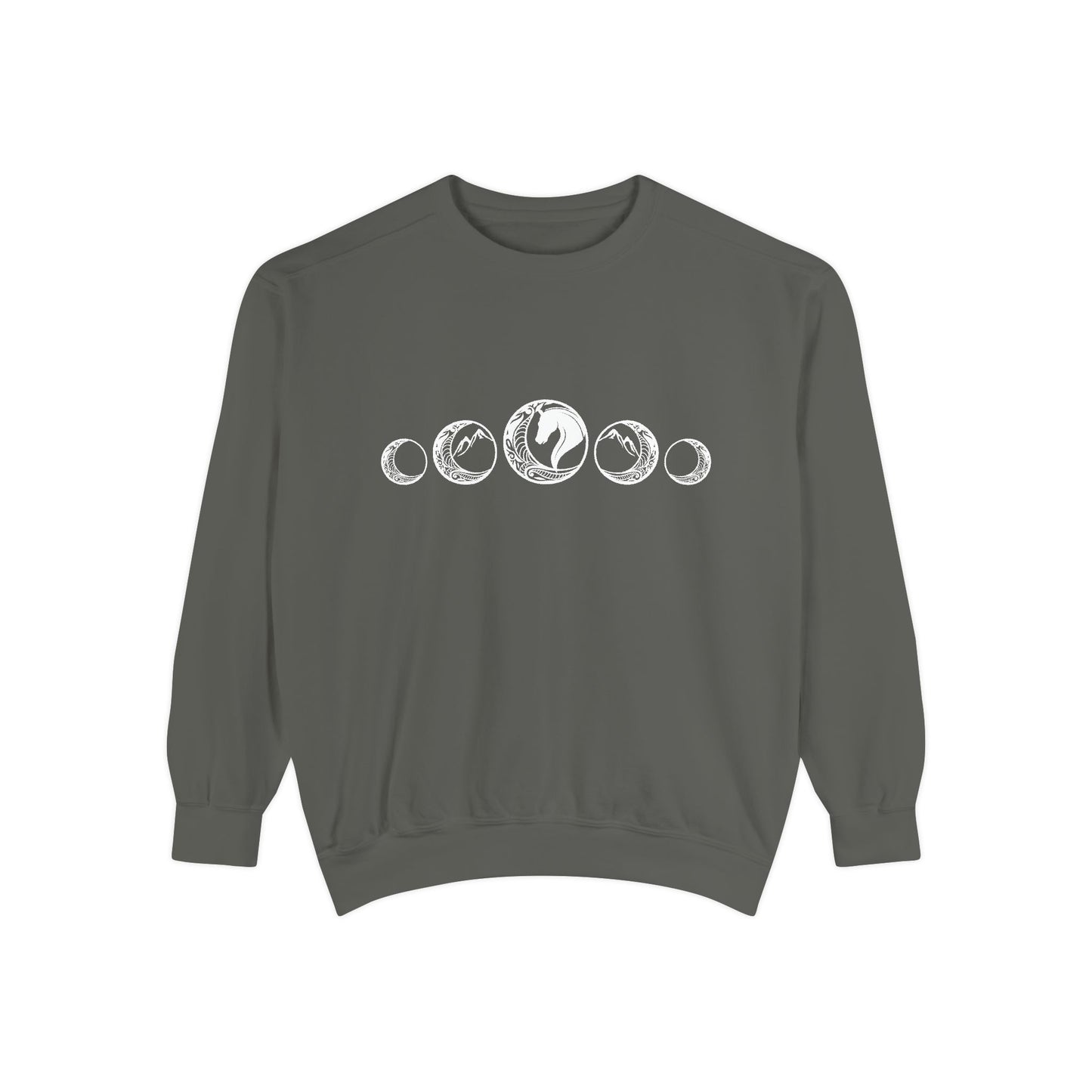 Horse Moon Unisex Garment-Dyed Sweatshirt