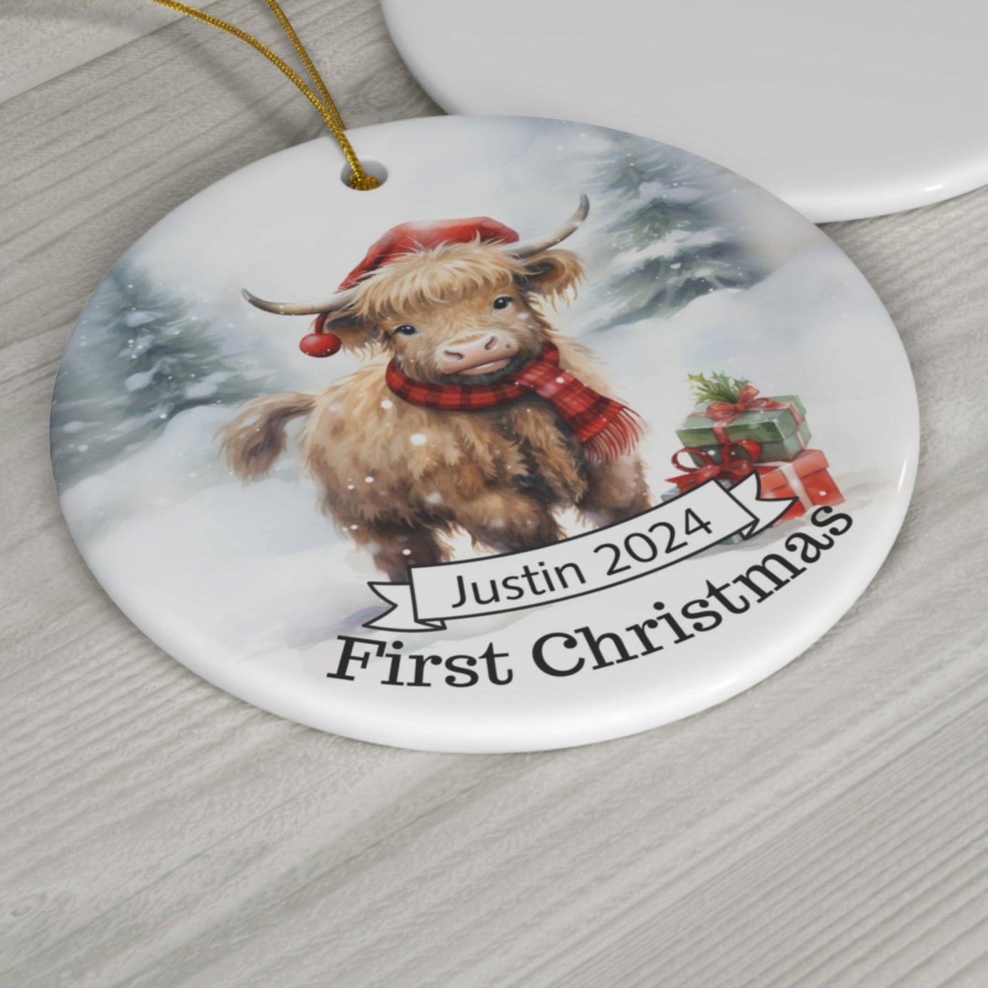 First Christmas Personalized Ceramic Ornament