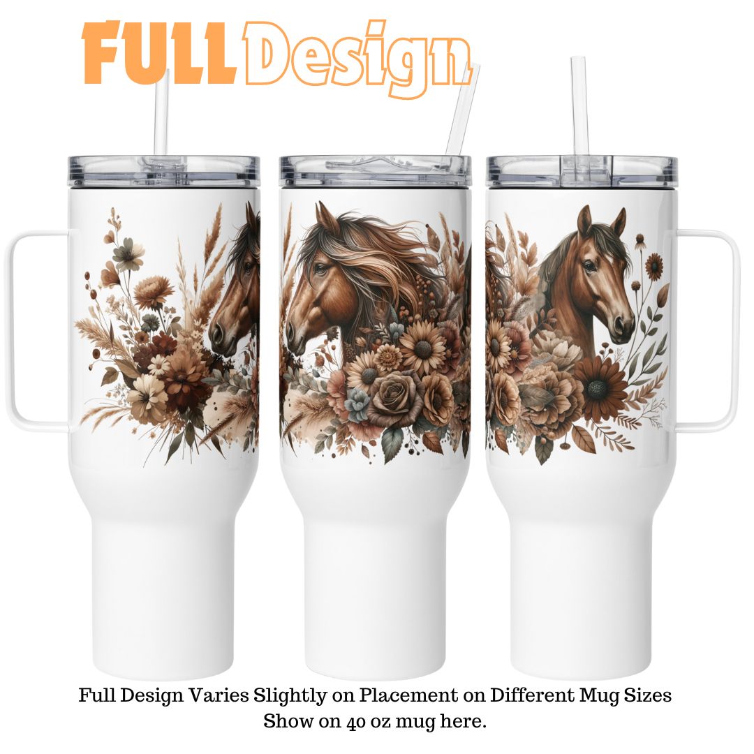 Saddle Up & Bloom Travel Mug With Handle