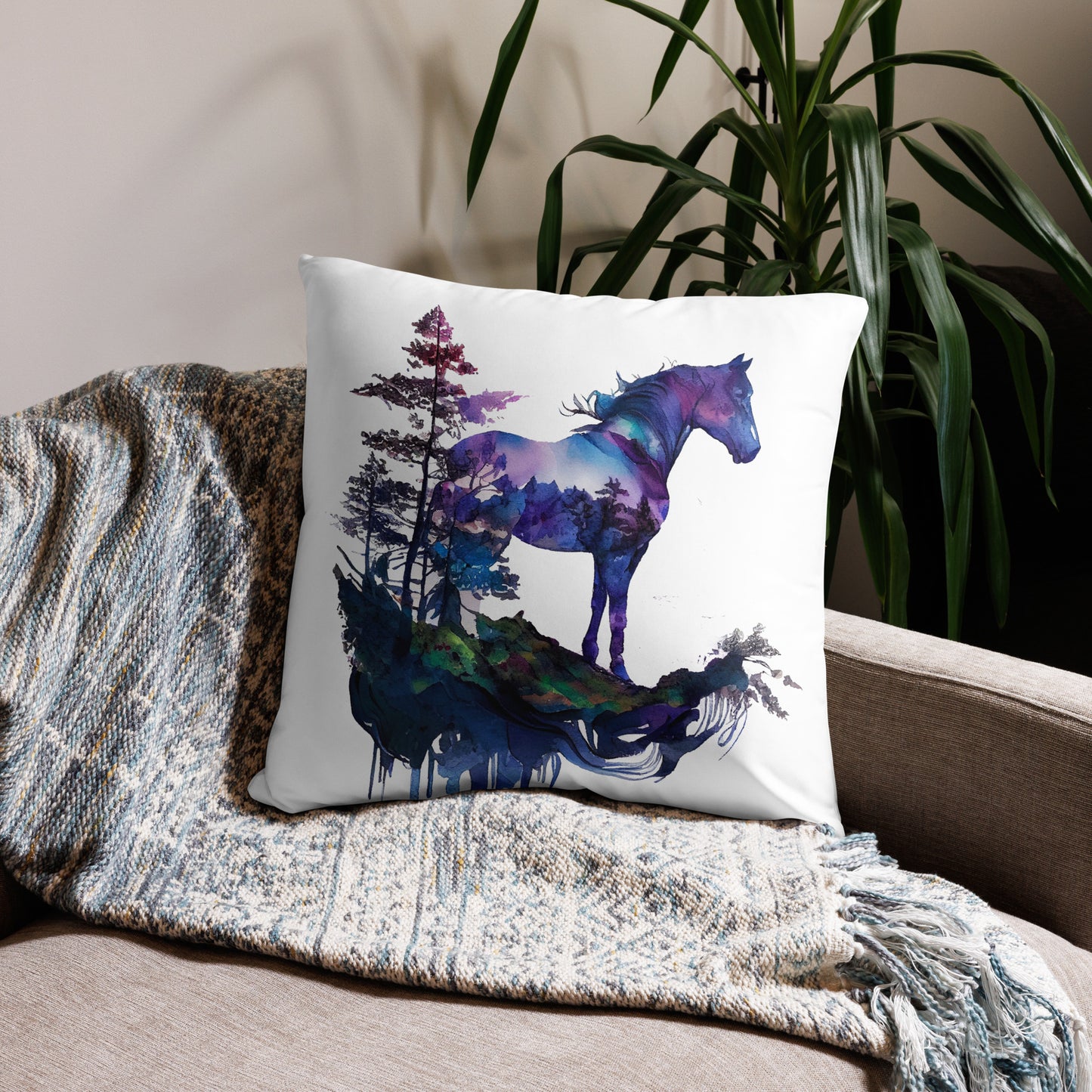 Indigo Mountain Horse Pillow Case