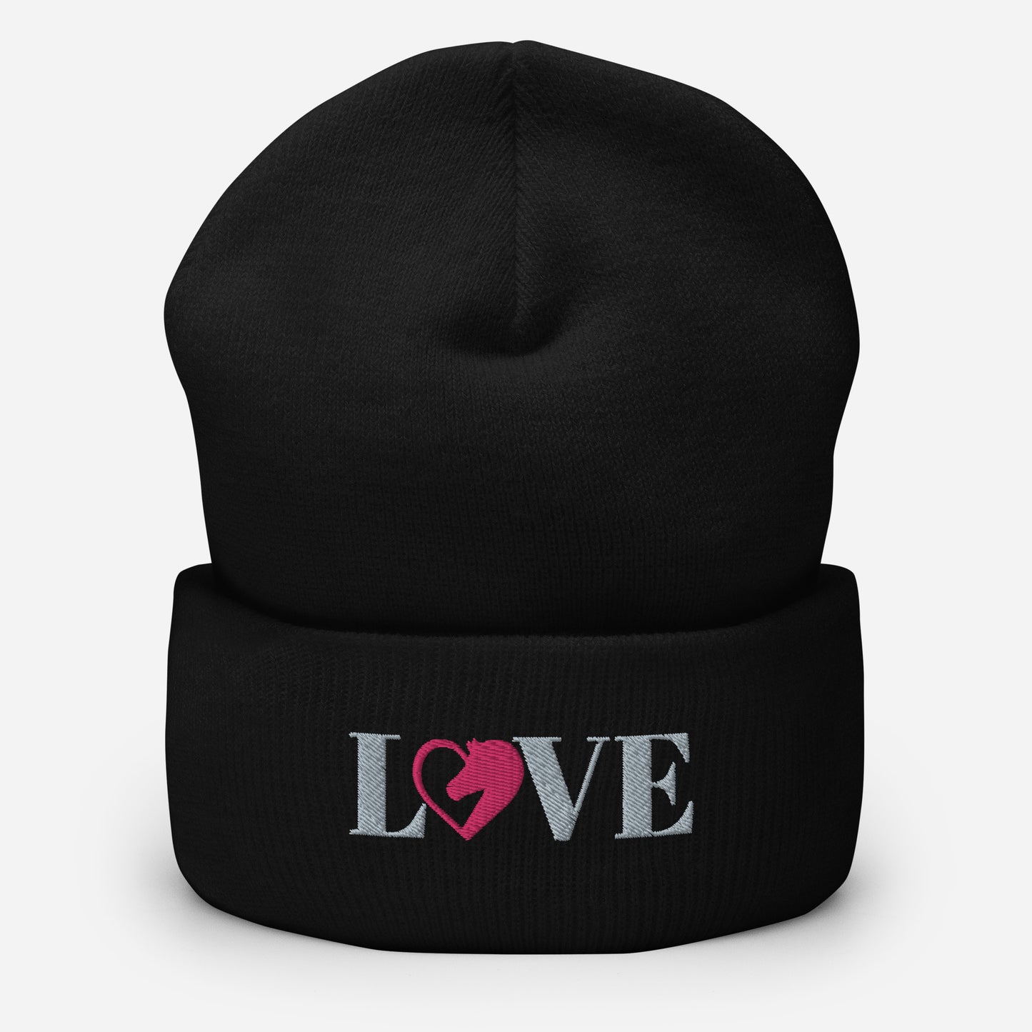 Love Horses Embroidered Cuffed Beanie