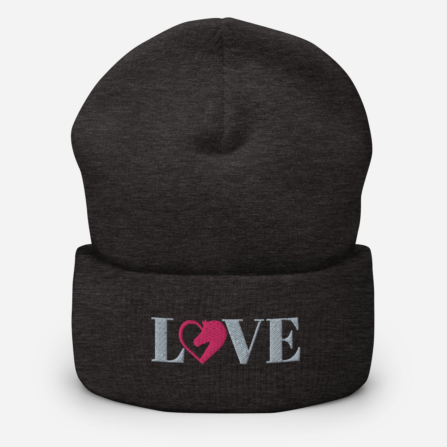 Love Horses Embroidered Cuffed Beanie