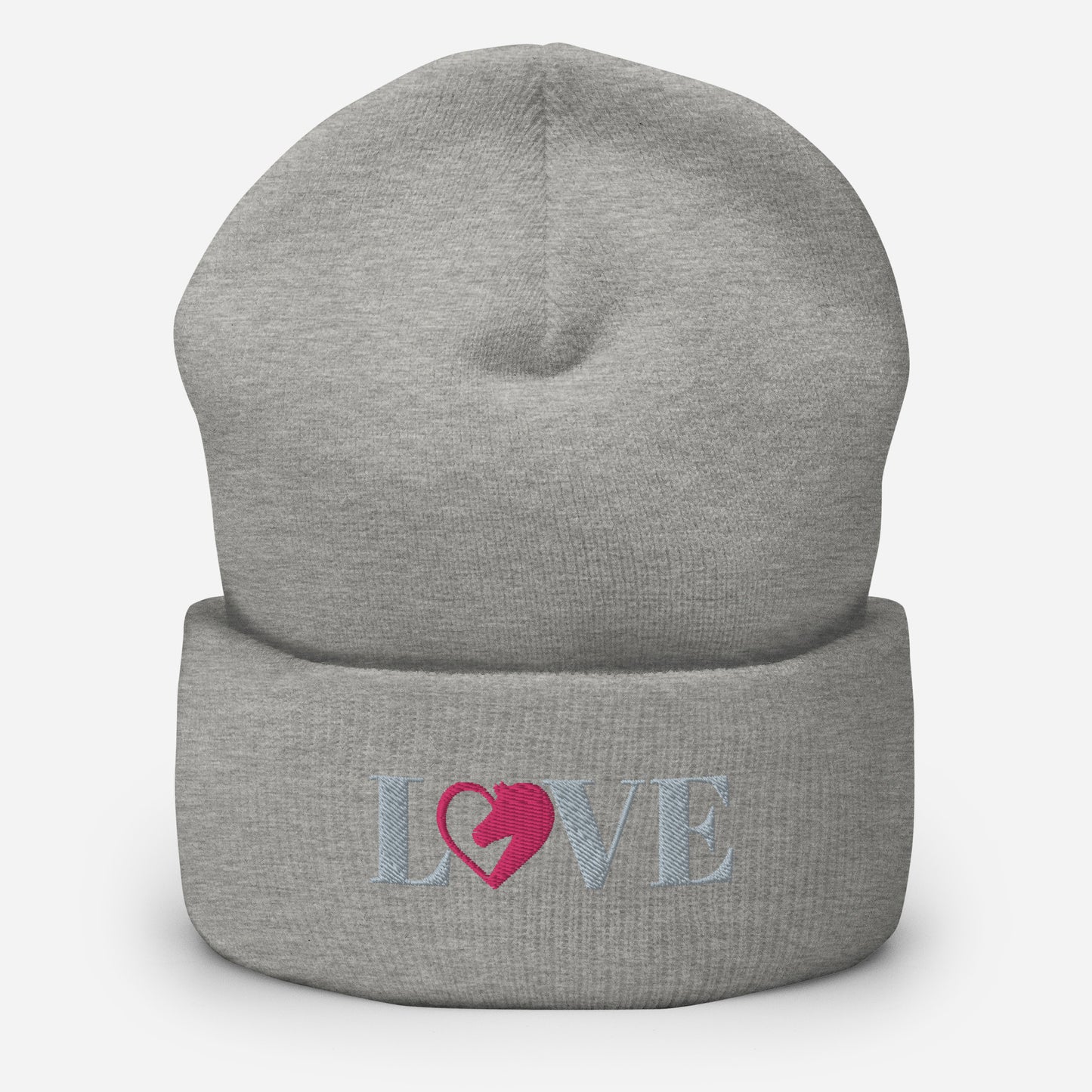Love Horses Embroidered Cuffed Beanie