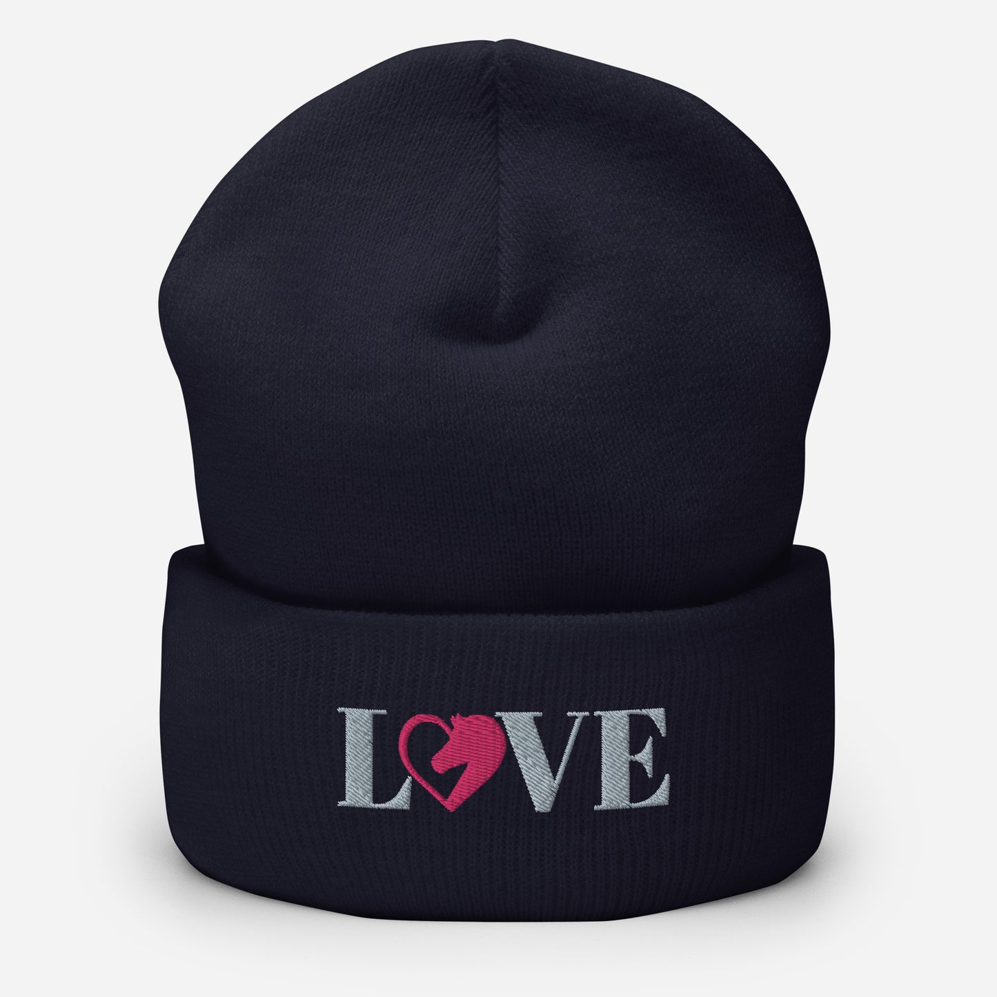 Love Horses Embroidered Cuffed Beanie
