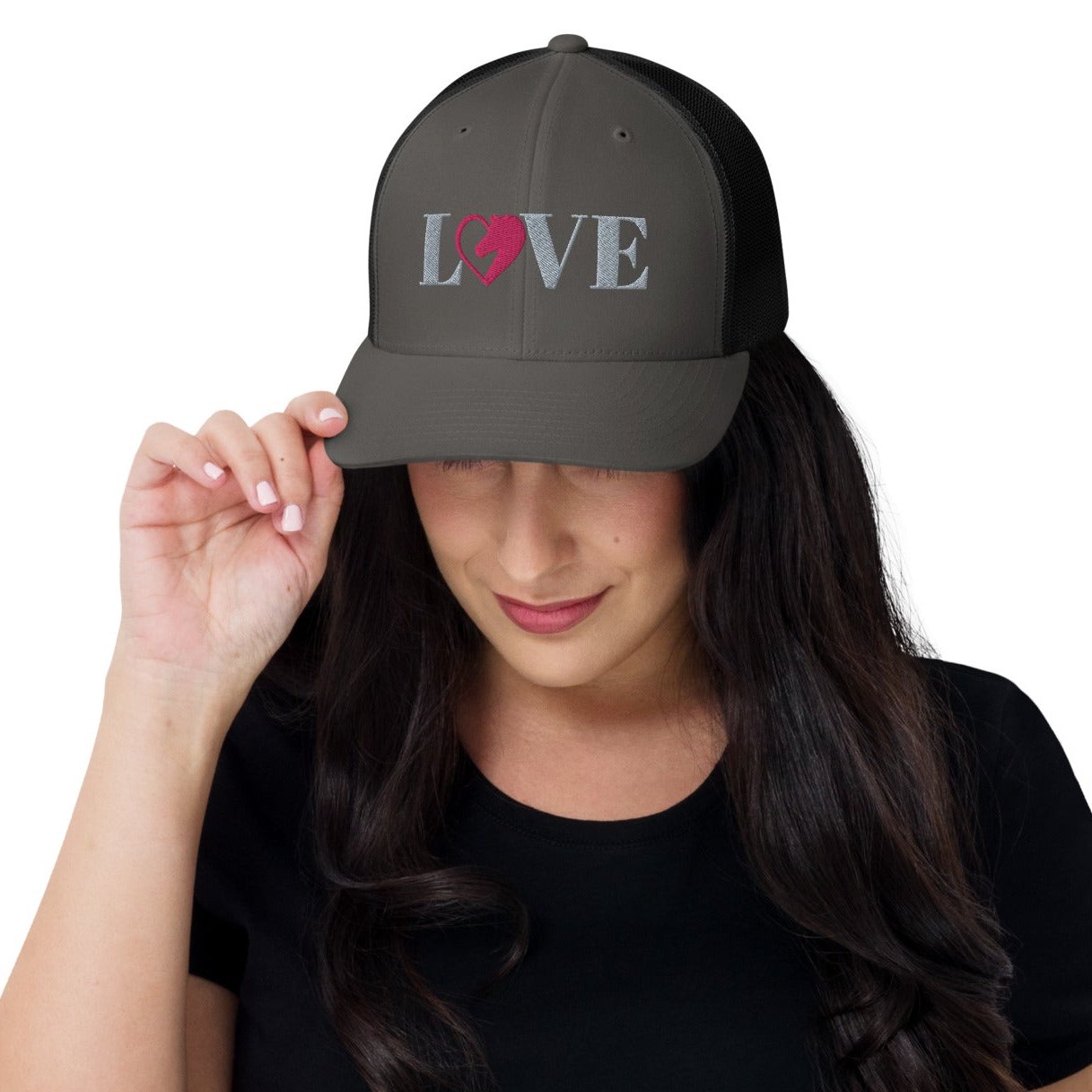 Love Horses Embroidered Trucker Cap