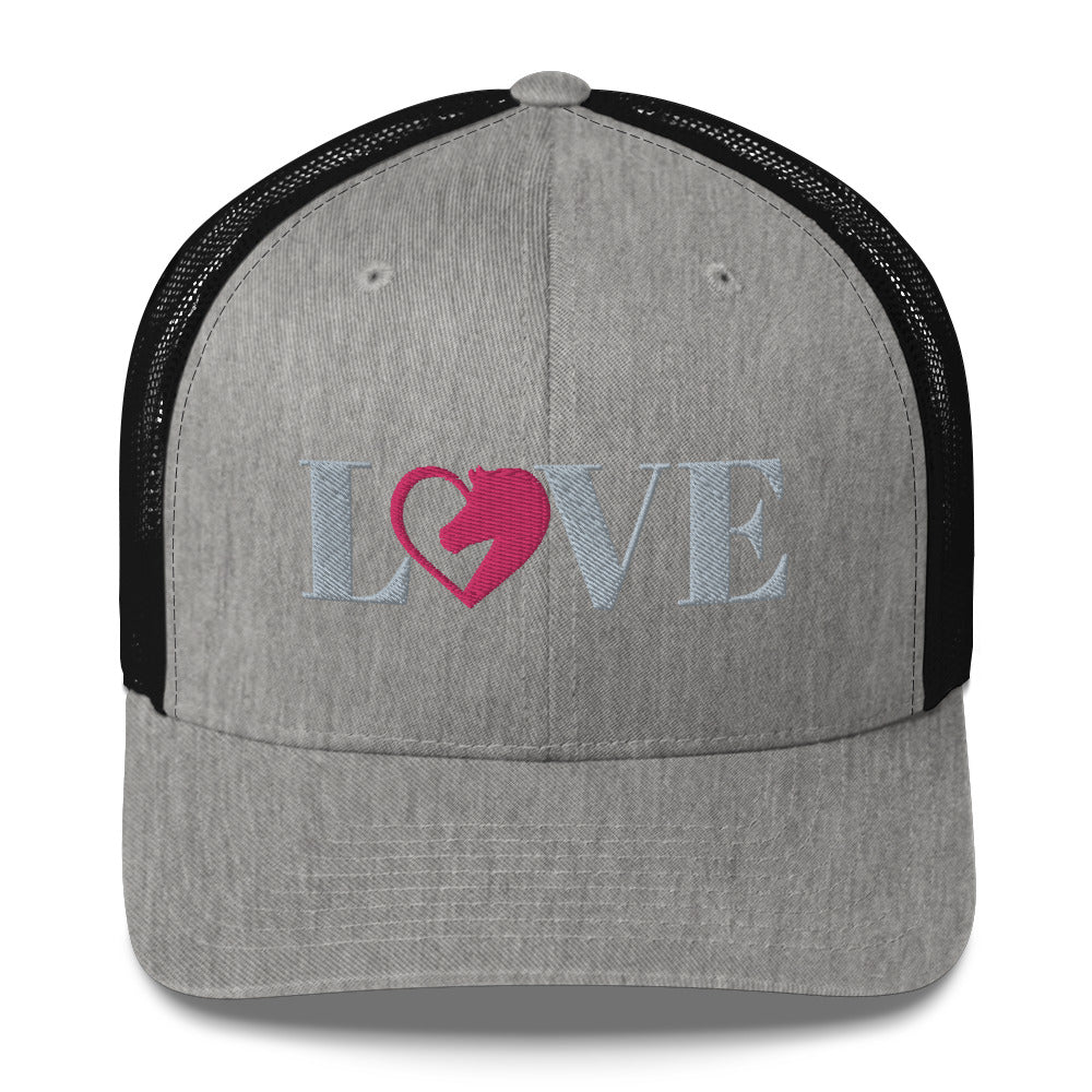 Love Horses Embroidered Trucker Cap