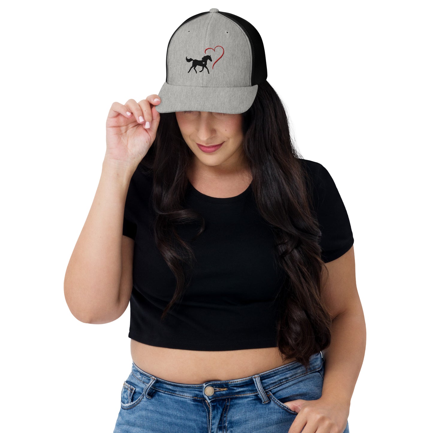 Horse Heart Embroidered Trucker Cap