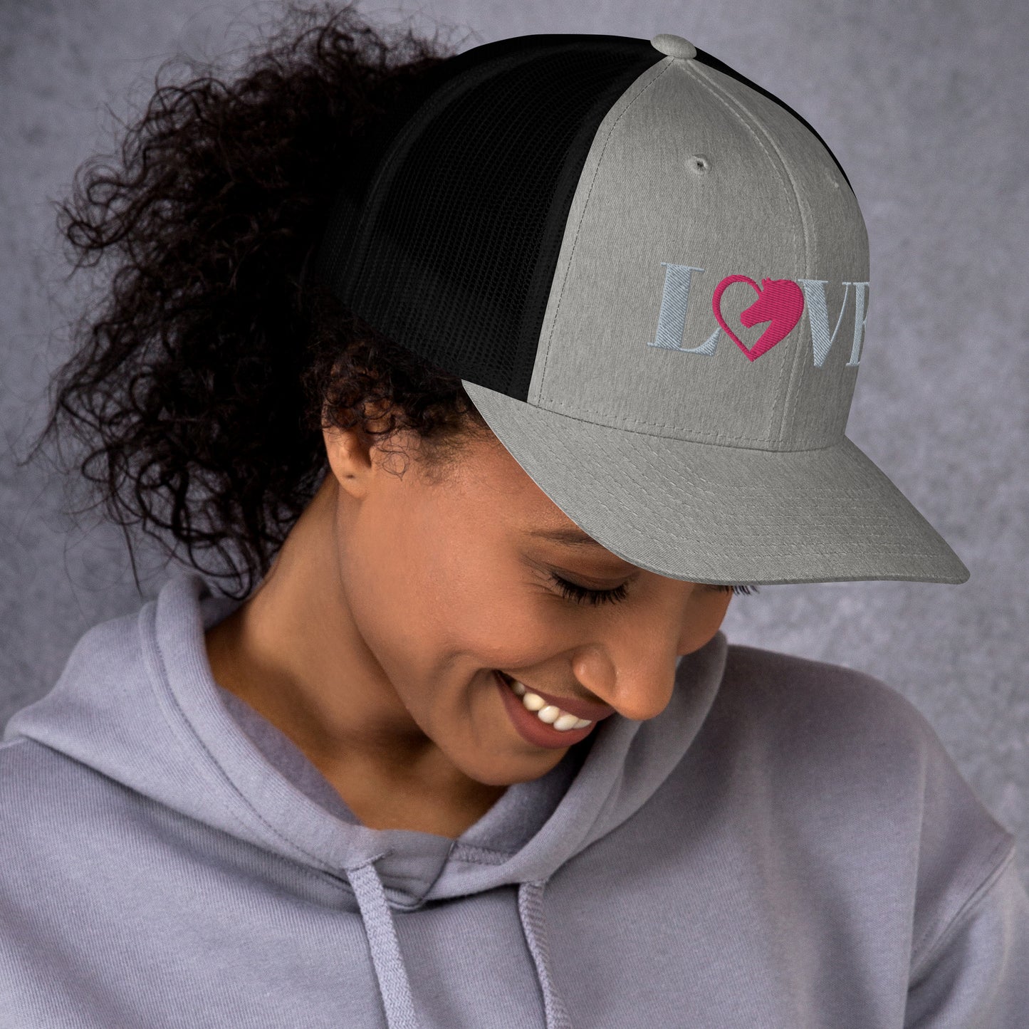Love Horses Embroidered Trucker Cap