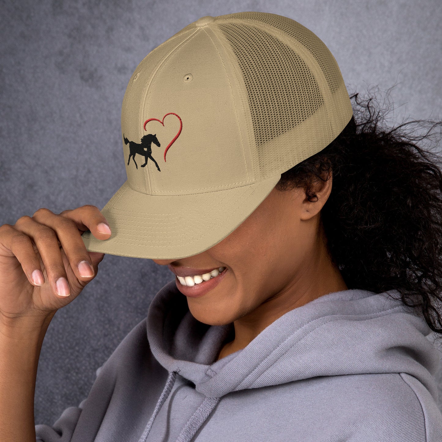 Horse Heart Embroidered Trucker Cap