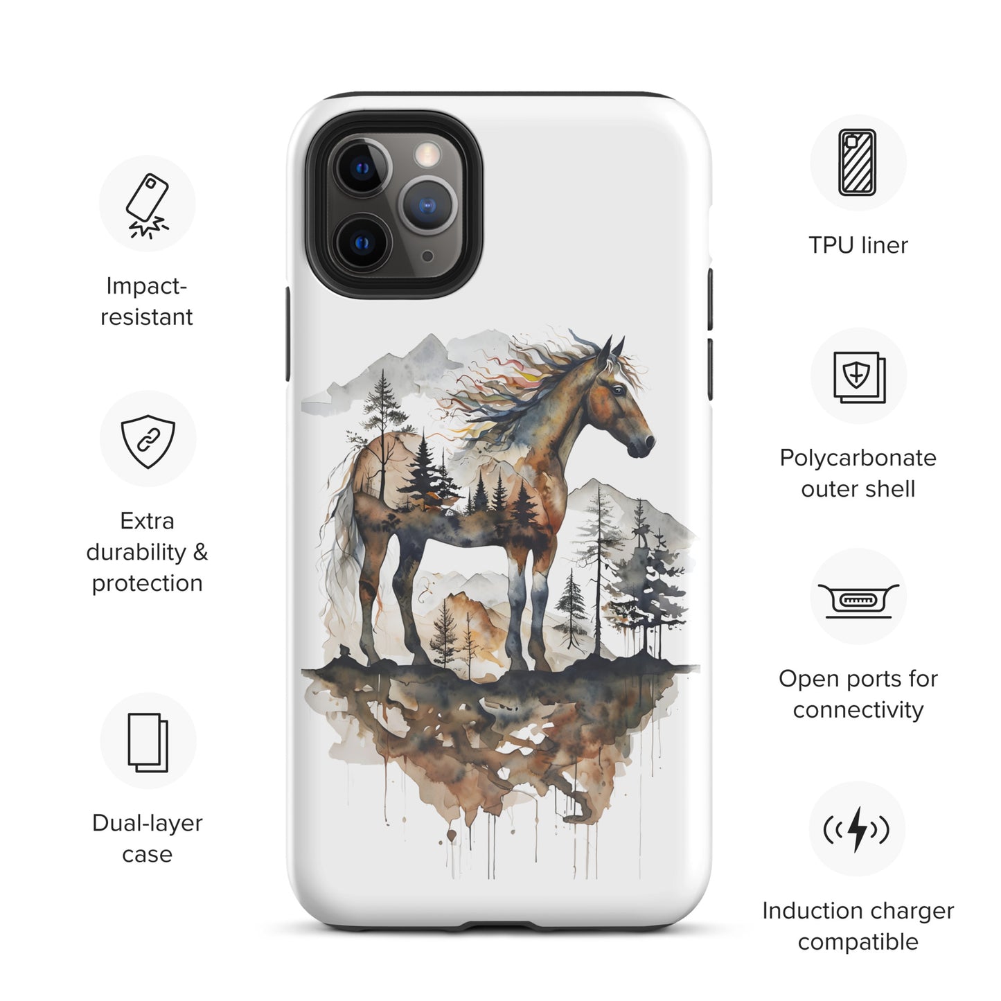 Rustic Mountain Horse Tough Case for iPhone®