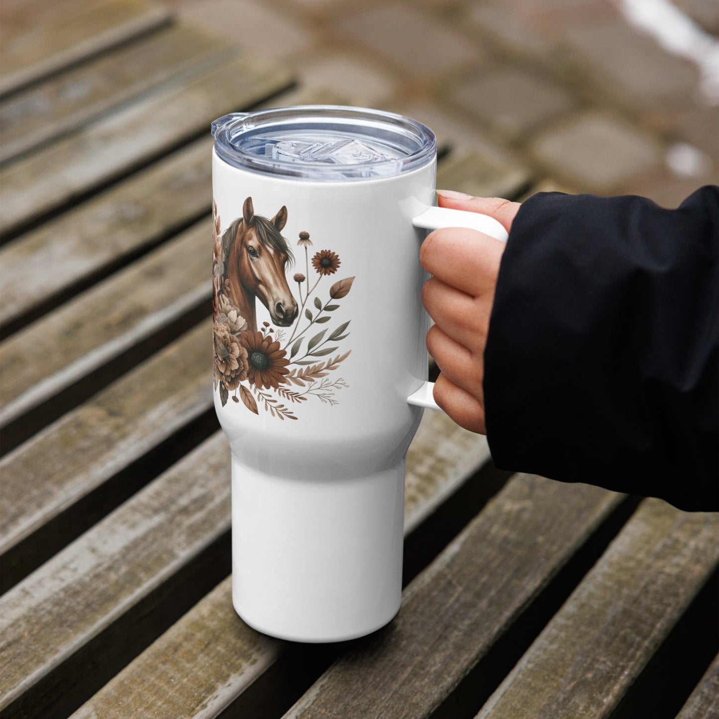 Saddle Up & Bloom Travel Mug With Handle