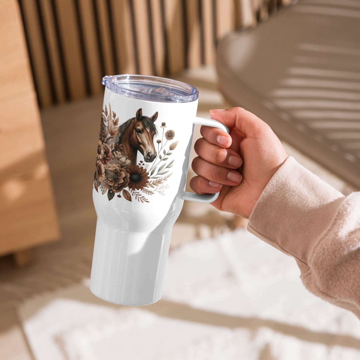 Saddle Up & Bloom Travel Mug With Handle