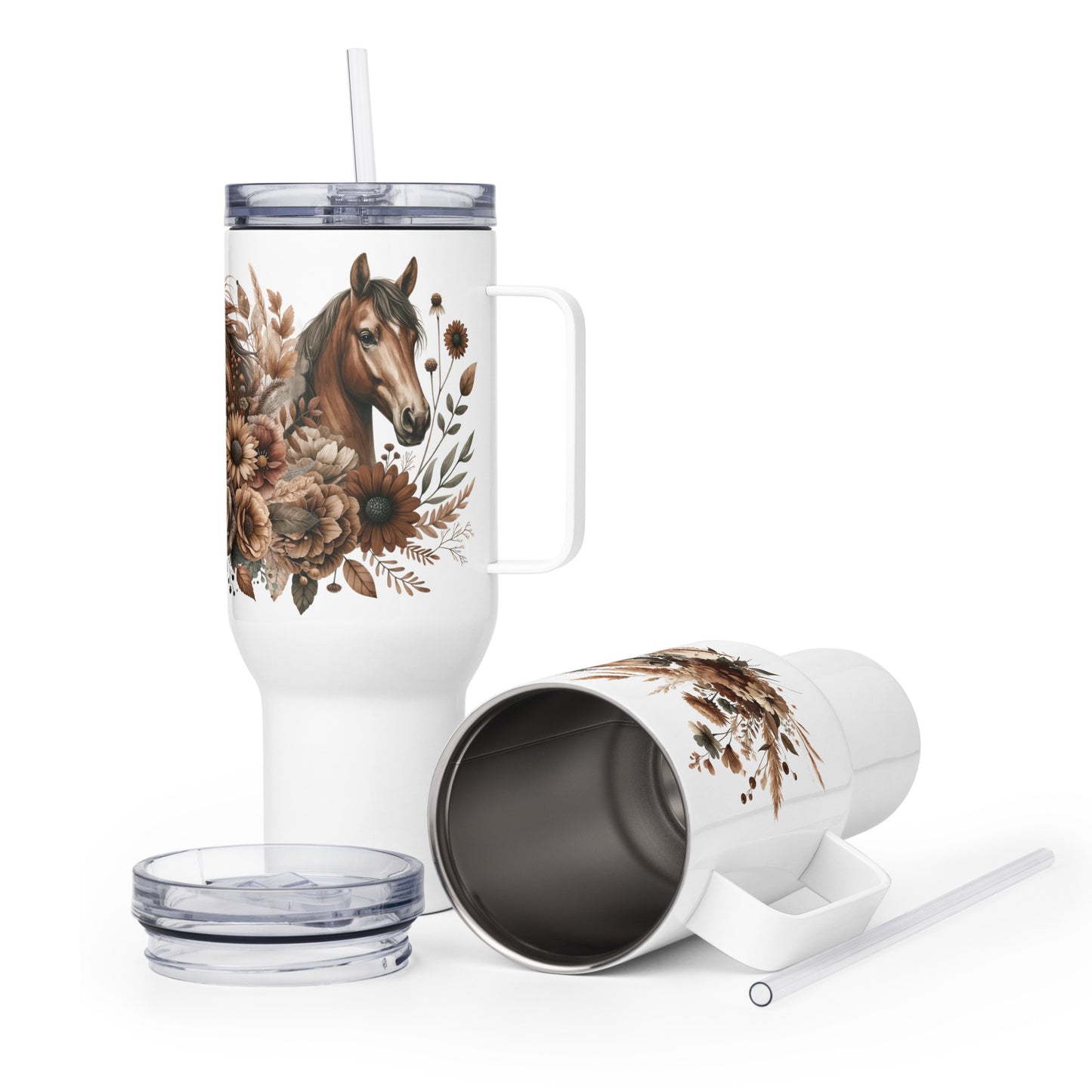 Saddle Up & Bloom Travel Mug With Handle