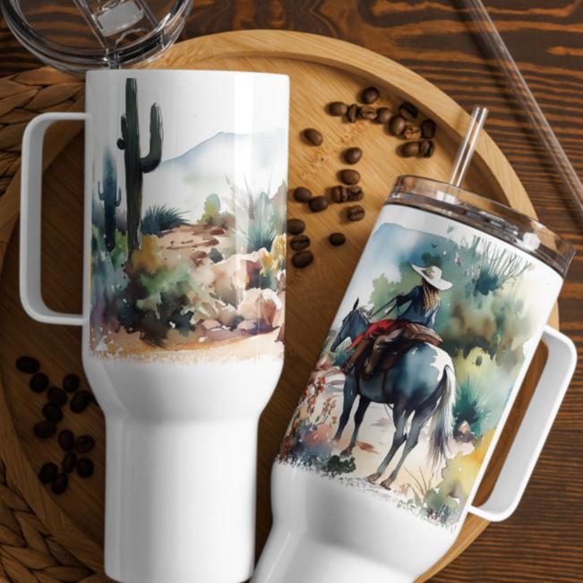 Desert Ride Travel Mug with Handle