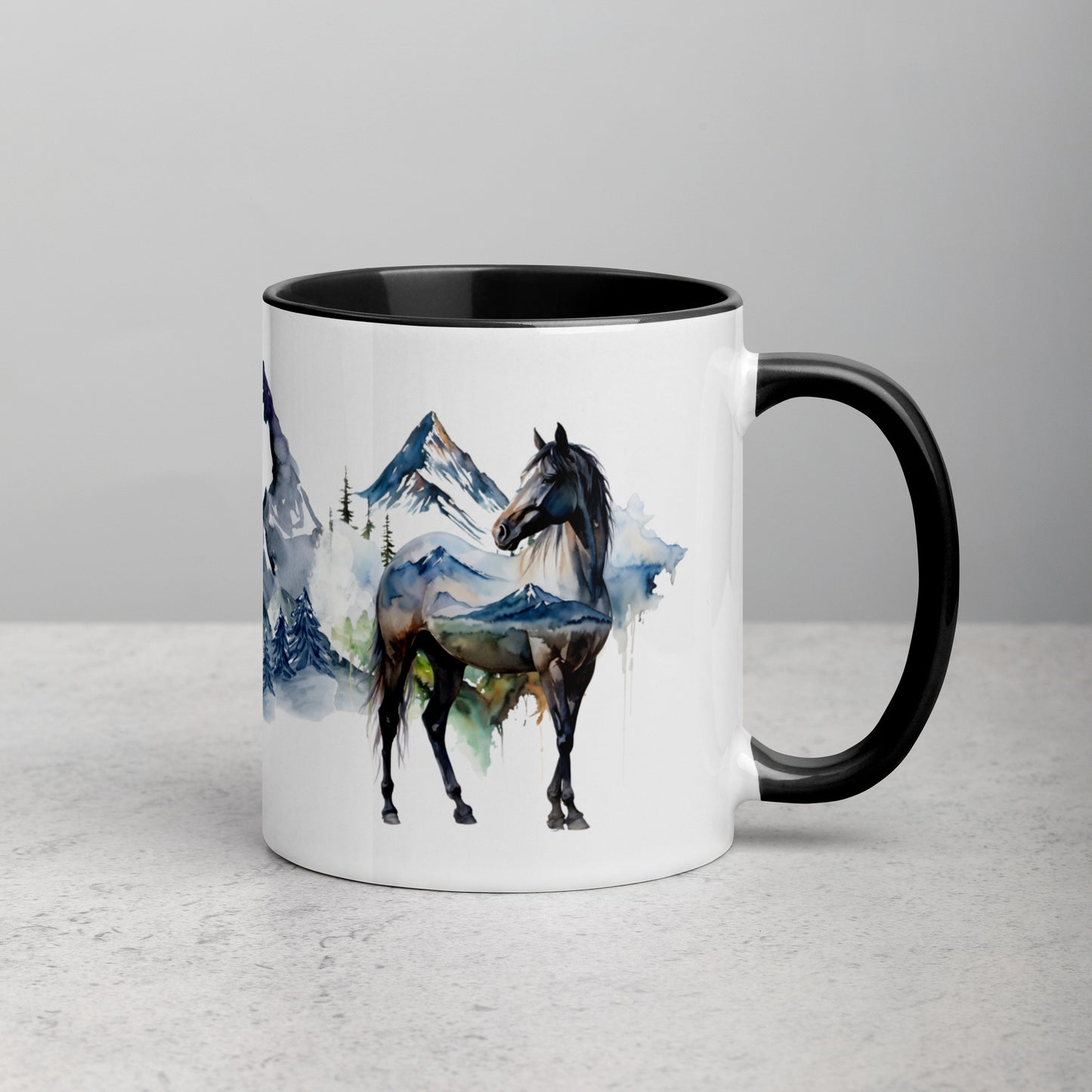 Mountain Horse Mug with Color Inside