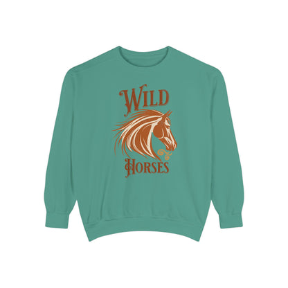 Wild Horses Unisex Garment-Dyed Sweatshirt