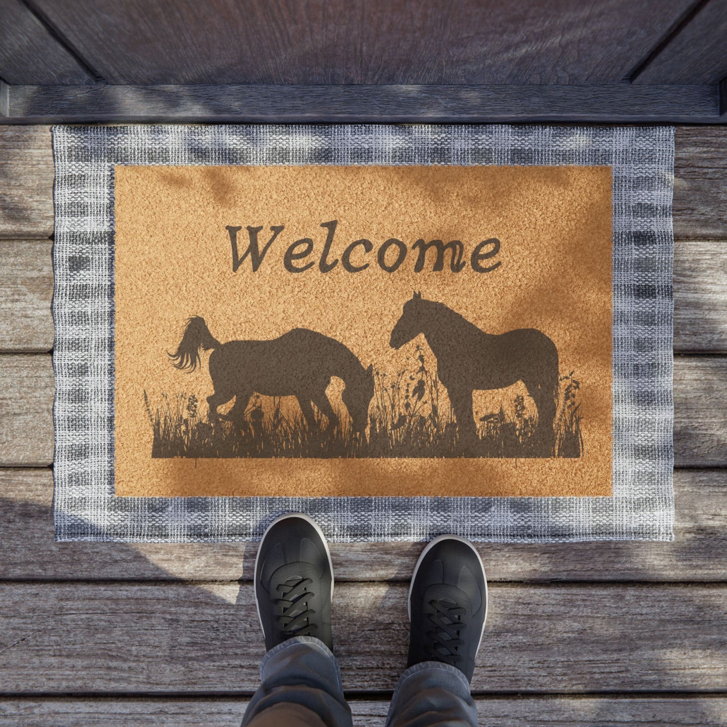 Field Horses Doormat