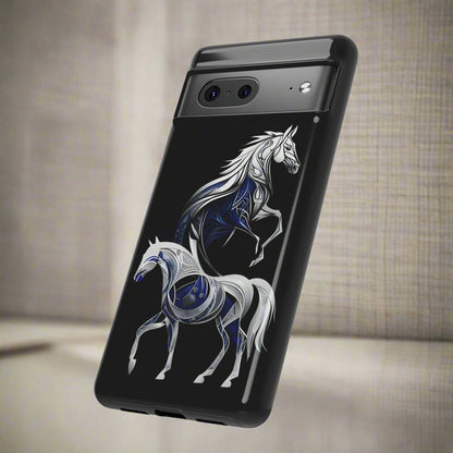 Geometric Blues Ponies Google Pixel Tough Cases