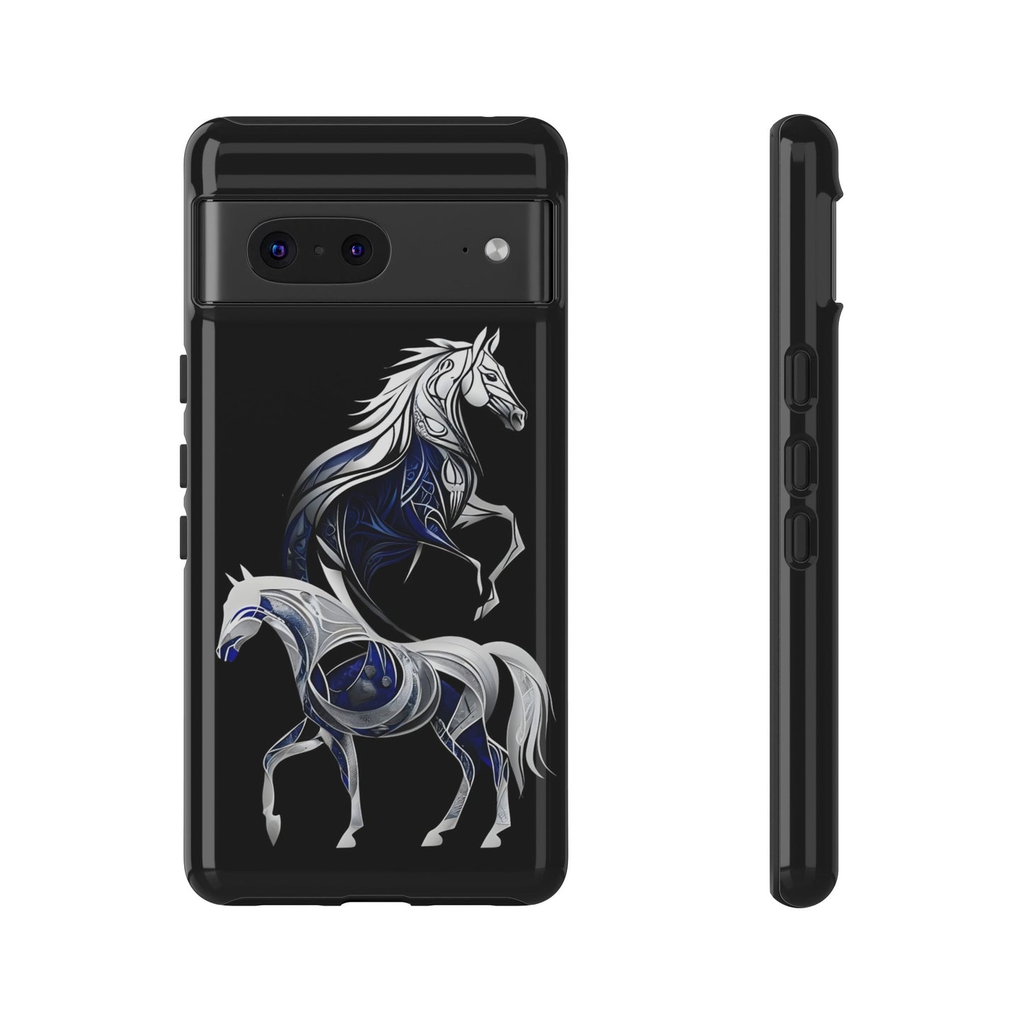 Geometric Blues Ponies Google Pixel Tough Cases