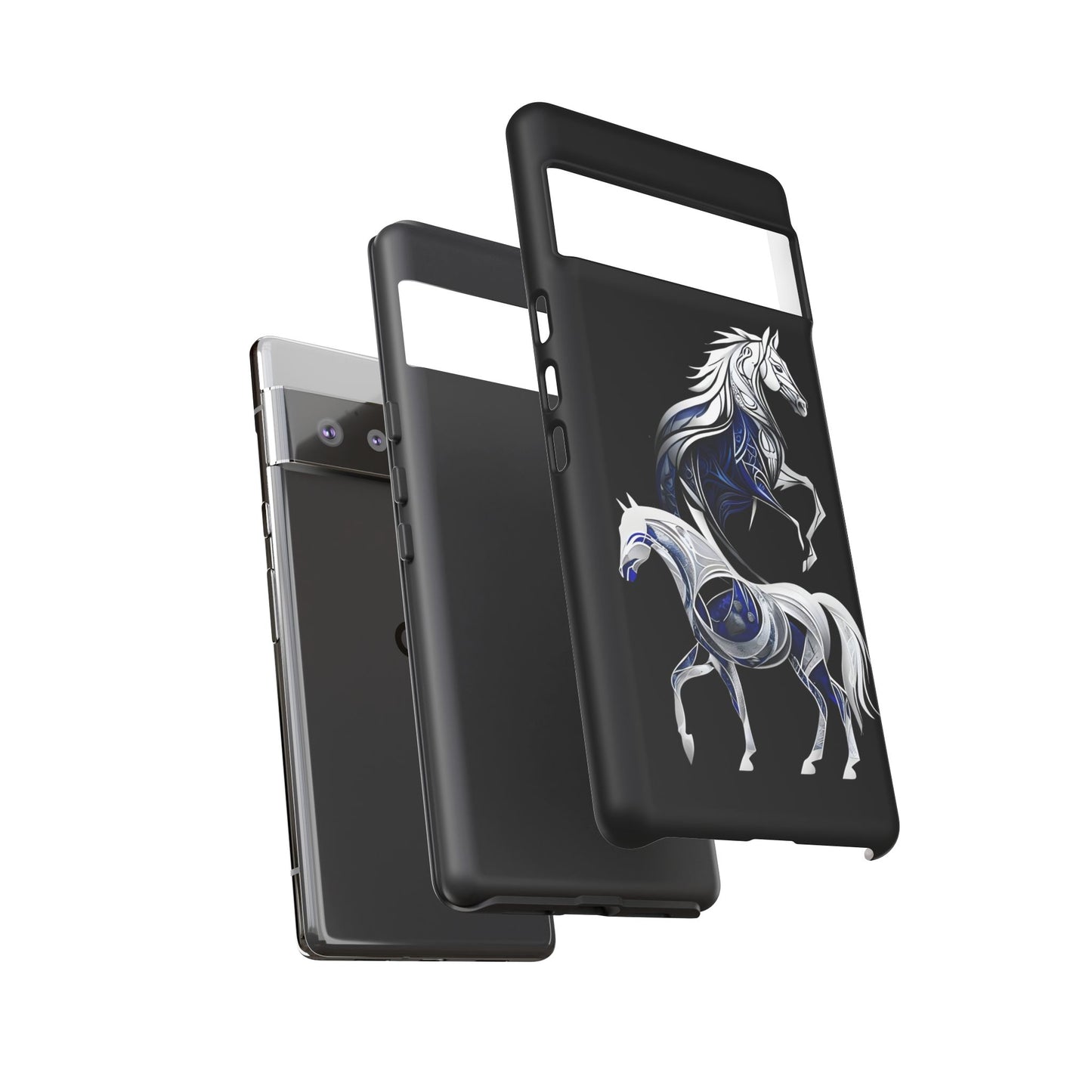 Geometric Blues Ponies Google Pixel Tough Cases