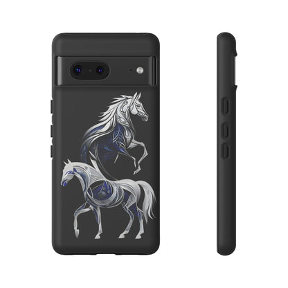 Geometric Blues Ponies Google Pixel Tough Cases