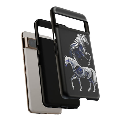 Geometric Blues Ponies Google Pixel Tough Cases