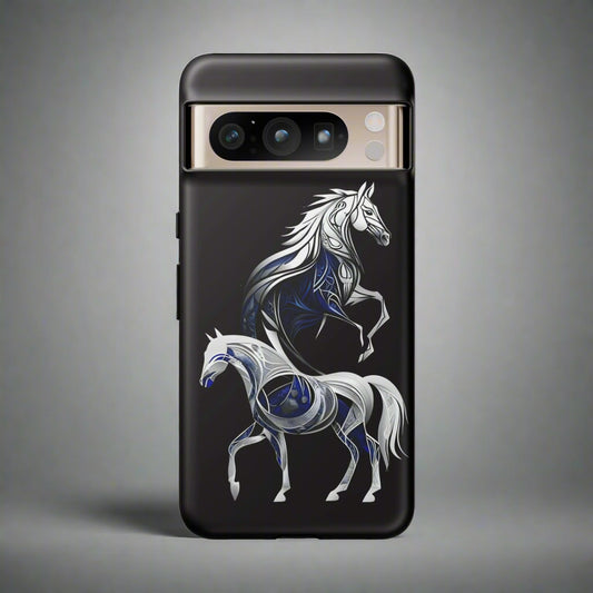 Geometric Blues Ponies Google Pixel Tough Cases