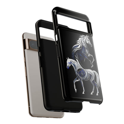 Geometric Blues Ponies Google Pixel Tough Cases