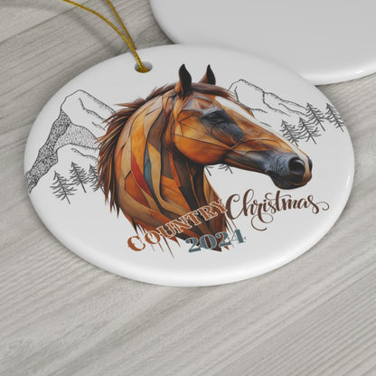 Country Christmas 2024 Ceramic Ornament