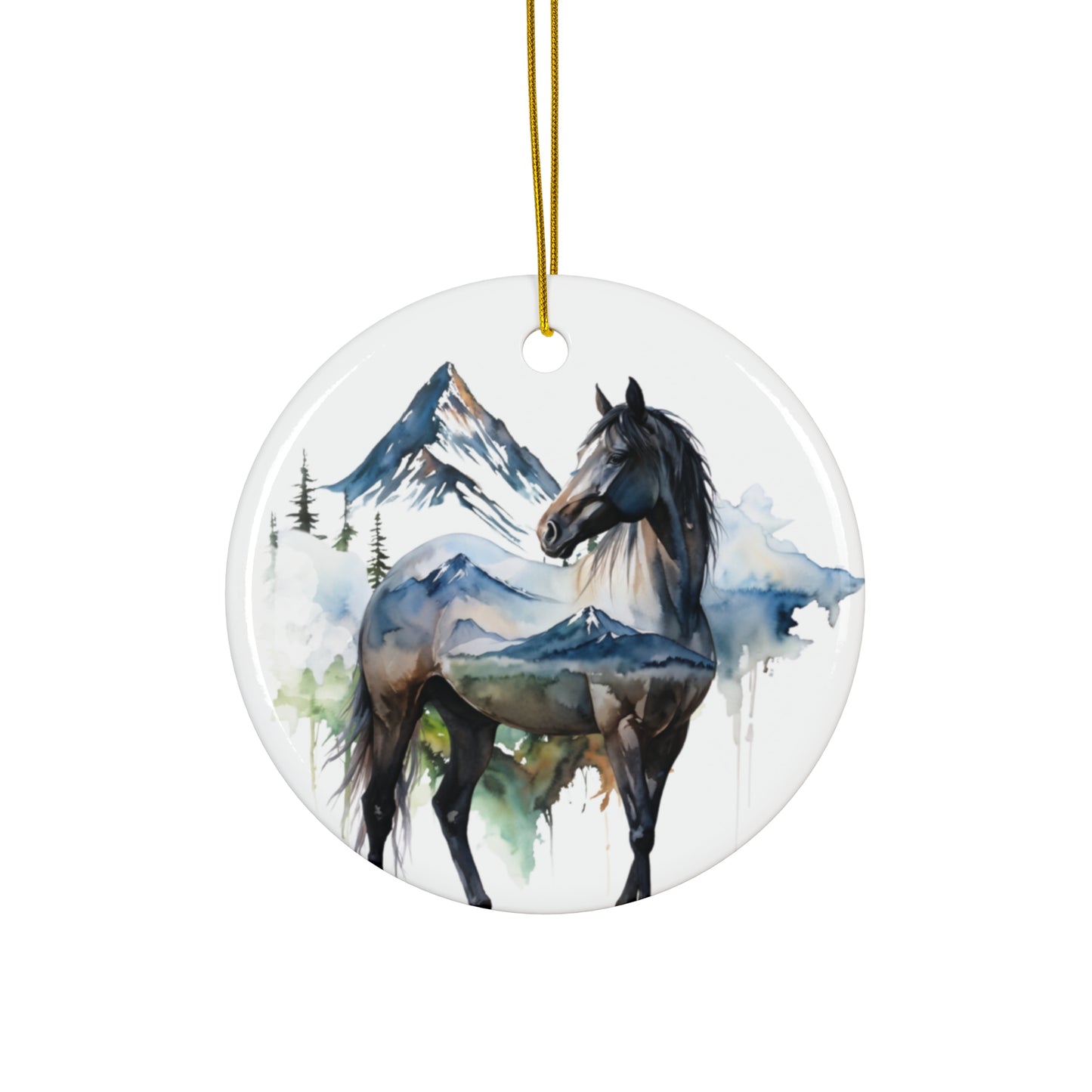 Mountain Horse Ceramic Ornament