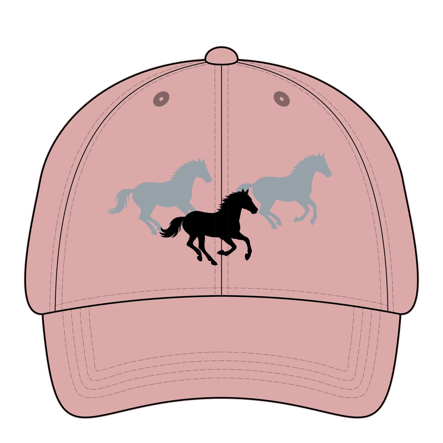 Embroidered Pony Tail Cap with Fashion Undervisor Dark