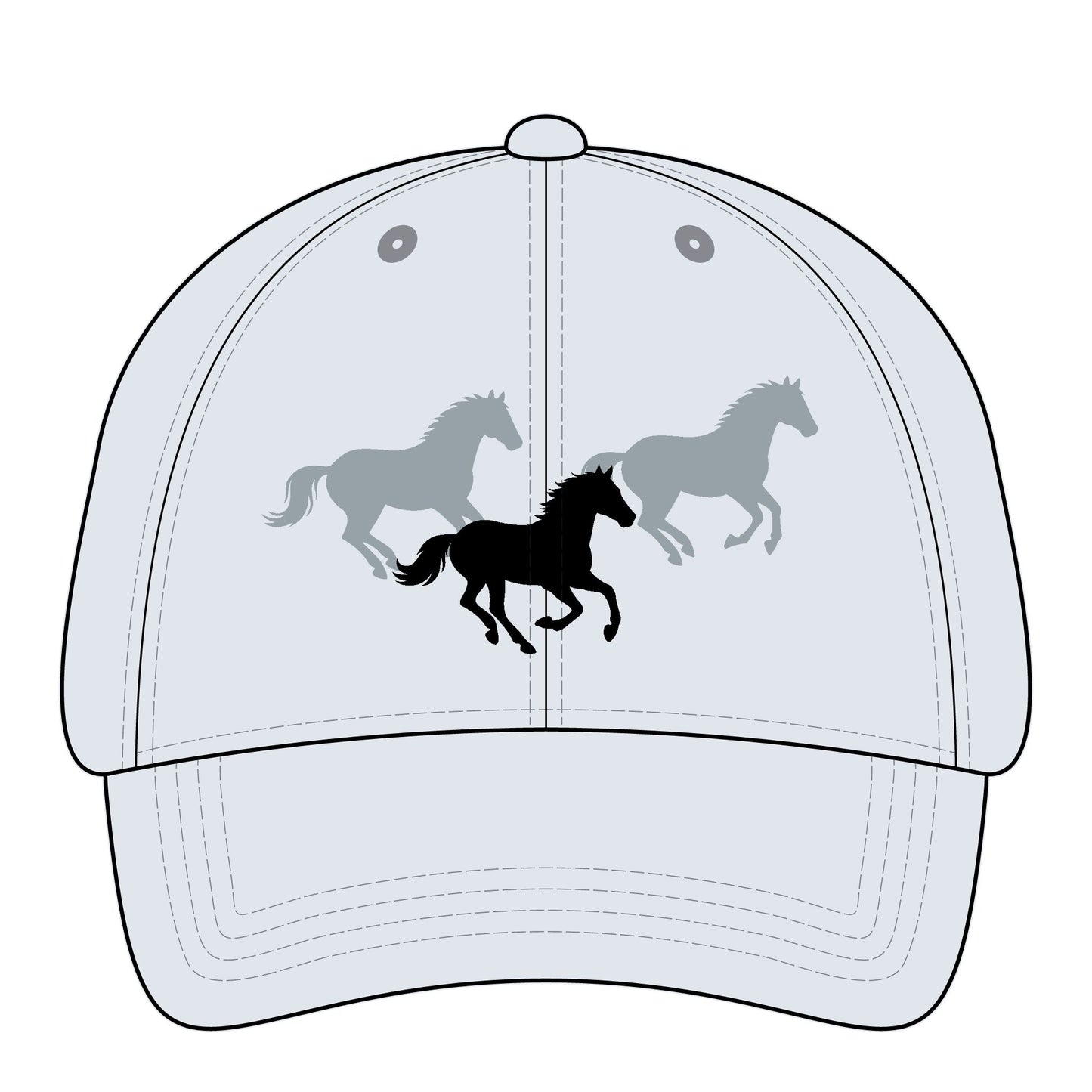 Embroidered Pony Tail Cap with Fashion Undervisor Dark