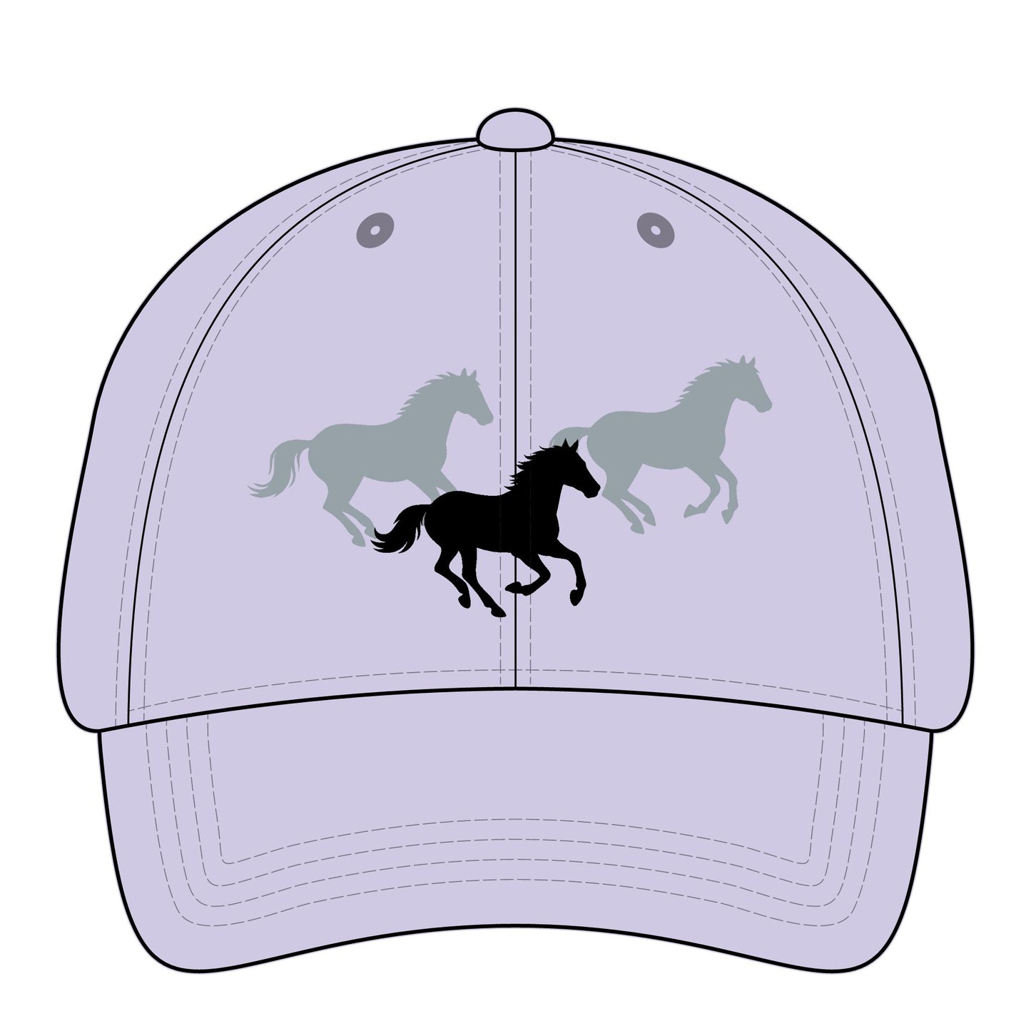 Embroidered Pony Tail Cap with Fashion Undervisor Dark