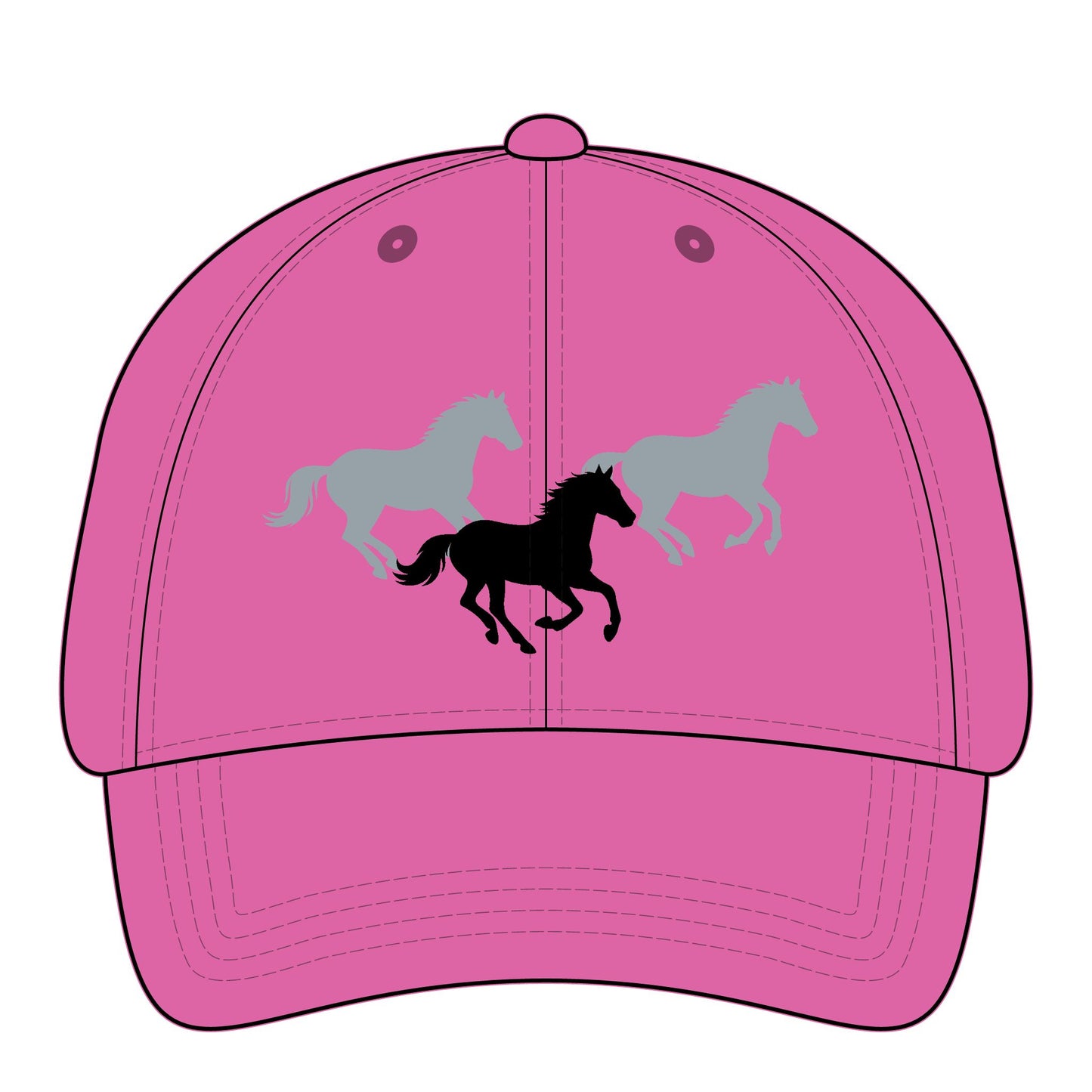 Embroidered Pony Tail Cap with Fashion Undervisor Dark