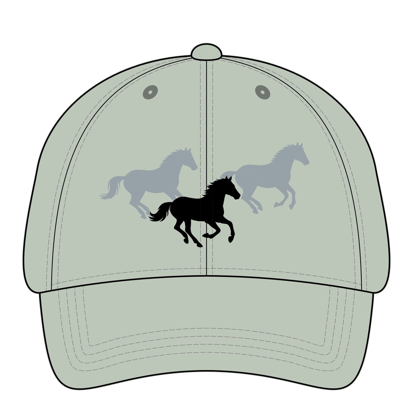 Embroidered Pony Tail Cap with Fashion Undervisor Dark