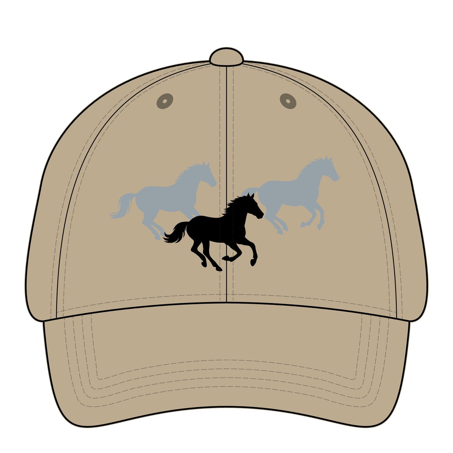 Embroidered Pony Tail Cap with Fashion Undervisor Dark