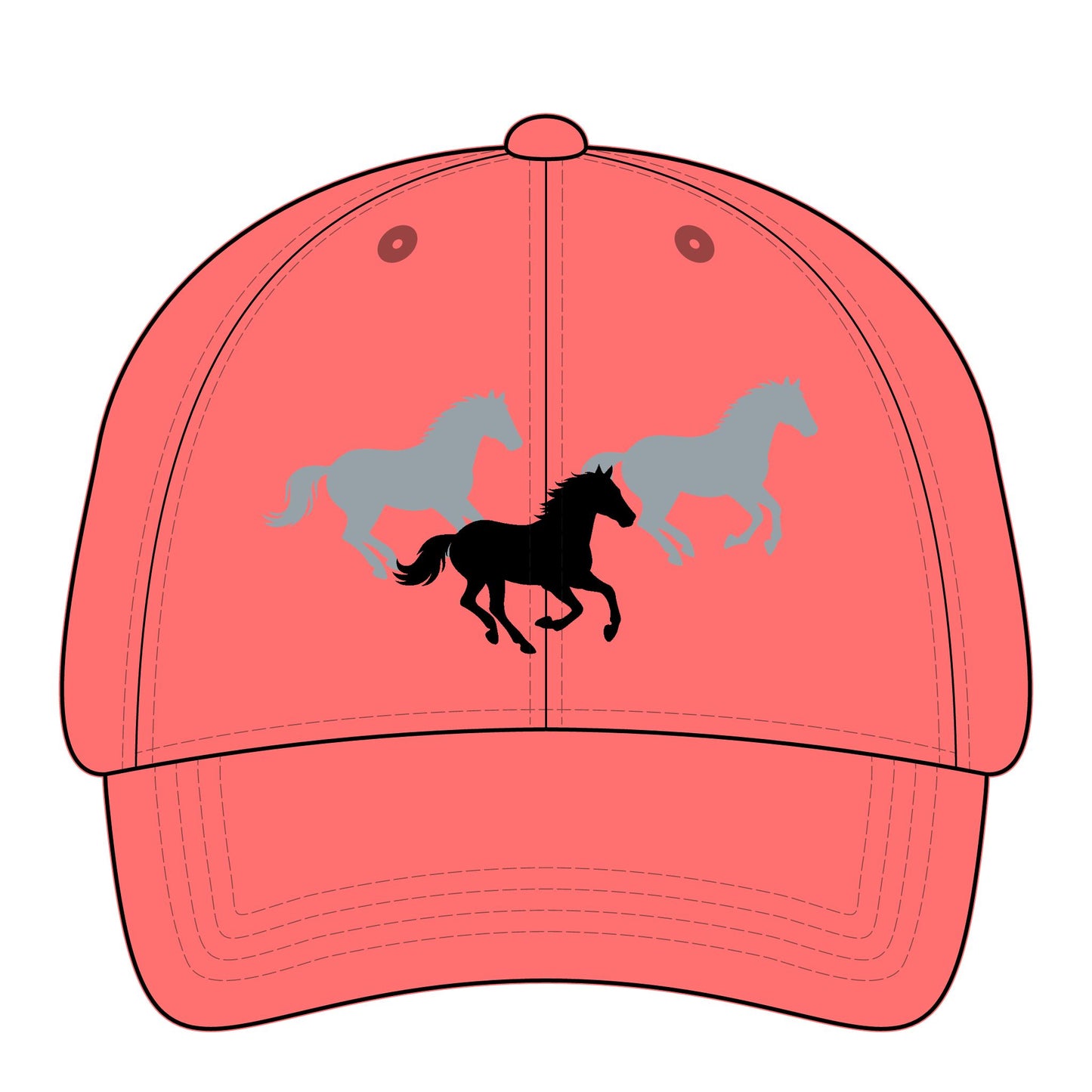 Embroidered Pony Tail Cap with Fashion Undervisor Dark