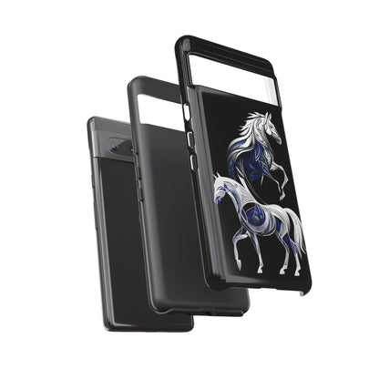 Geometric Blues Ponies Google Pixel Tough Cases