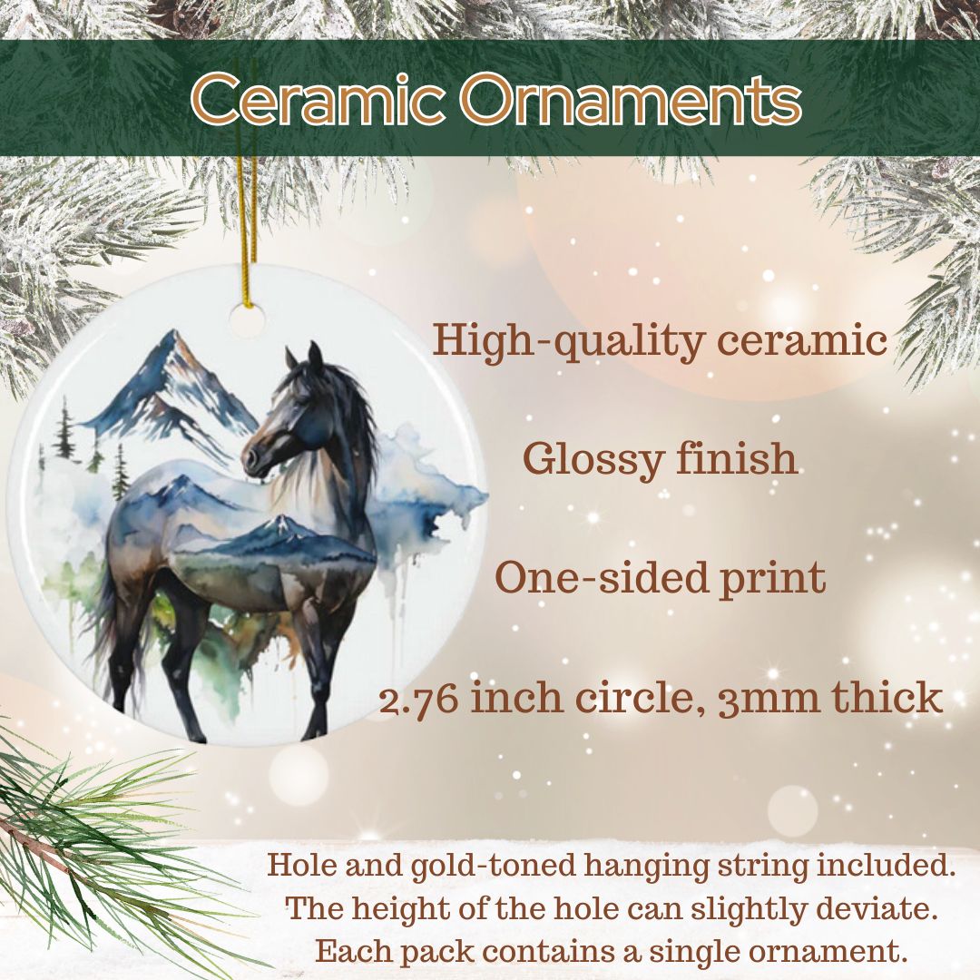 Mountain Horse Ceramic Ornament