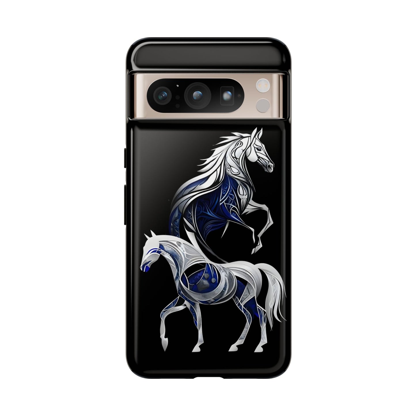 Geometric Blues Ponies Google Pixel Tough Cases