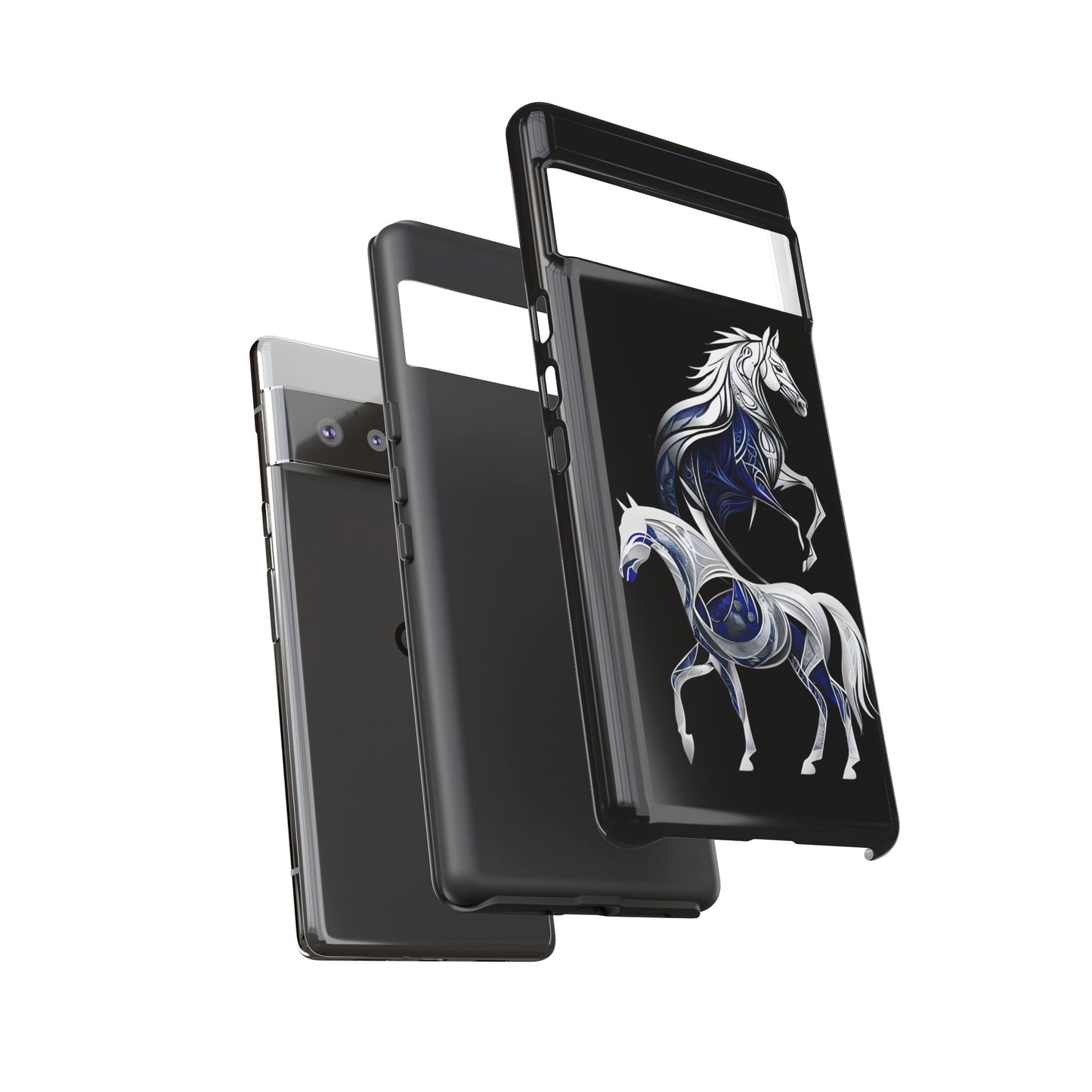 Geometric Blues Ponies Google Pixel Tough Cases