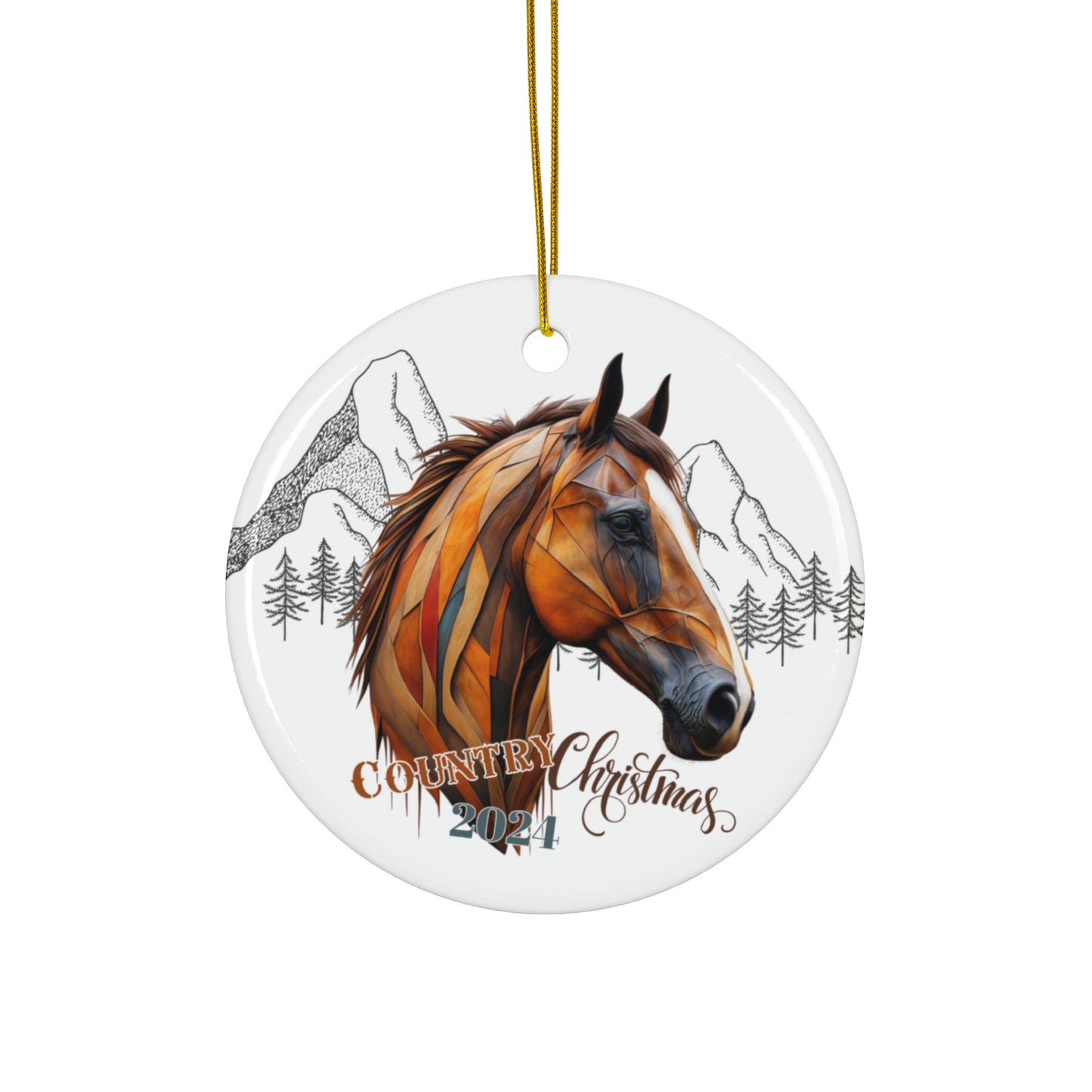 Country Christmas 2024 Ceramic Ornament